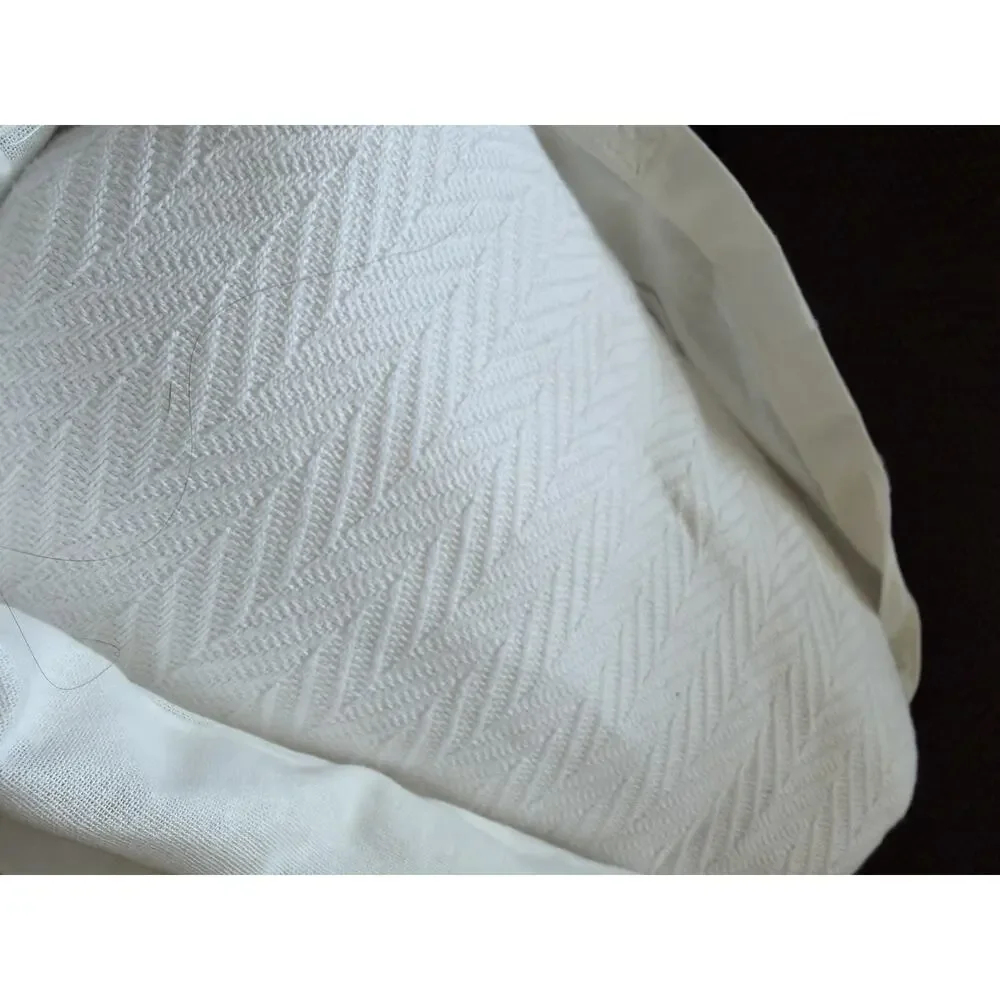 Threadmill Home Linen Cotton King Blanket, All-Season 106x92, White